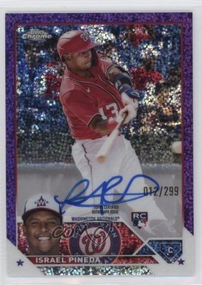 2023 Chrome Update Purple Speckle Refractor Israel Pineda Rookie Auto RC 0z0v