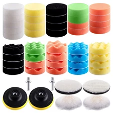 SIQUK 48 Pieces Car Polishing Pad Kit 3 Inch Buffing Pads Sponge Polishing Pa...