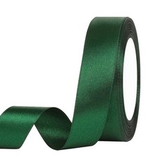Green Ribbon Double Face 1 Inch x Continuous 25 Yards Satin Gift Wrapping