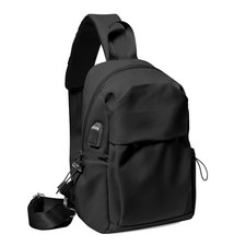 Medium Black Black Sling Bag for Men and Women - Sport Crossbody Backpack for...