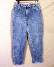 vintage 80s 90s Lee USA made High Waist Denim Mom Jeans Acid Wash Tapered 14 MED