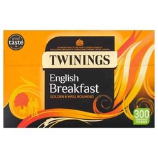 Twinings English Breakfast Black Tea Golden & Well Rounded Taste Pack- 300 Bags 0.05 per strip