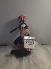 Goofy Uncle Sam Disney Store  Parks Plush Bean Bag 4th July Patriotic 9  NWT