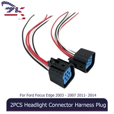 2x Headlight Connector Harness Plug For Ford Focus Edge 2003 - 2007 2011- 2014