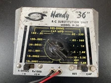 Capacitor Resistor Substitution Box / SENCORE HANDY 36 Model H-36 Vtg Untested