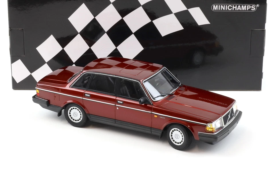 1:18 Minichamps Volvo 240 Gl Berlina 1986 Rosso Scuro Metallizzato - Immagine 2 di 4