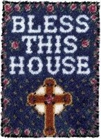 Caron Natura Latch Hook Kit 20 Inch X27 Inch - Bless This House, New, Free Shipp on sale Caron Natura Latch Hook Kit 20 Inch X27 Inch - Bless This House, New, Free Shipp on sale