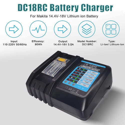 Schnelles Ladegerät DC18RC für Makita BL1830 BL1430 BL1850 BL1860 14.4V-18V DE - Bild 3 von 14