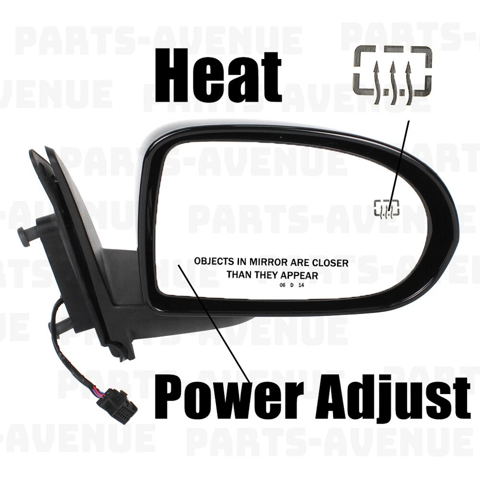 Conjunto de espejo retrovisor pintado negro de 5 pines para Jeep Compass 2007-2016 pasajero derecho Foto 2 de 4