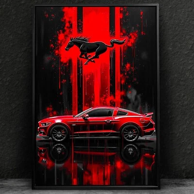 ✅ Wandbild, FORD MUSTANG - Abstrakt Auto, Acrylglas, Leinwand, Poster Bilder - Bild 1 von 4