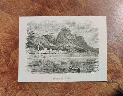 SMALL ANTIQUE PRINT ISLAND OF CHIO CHIOS GREECE 1889