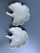 2 pcs Canape plates small dishes Ginkgo Leaf shape tasting fine dining molecular