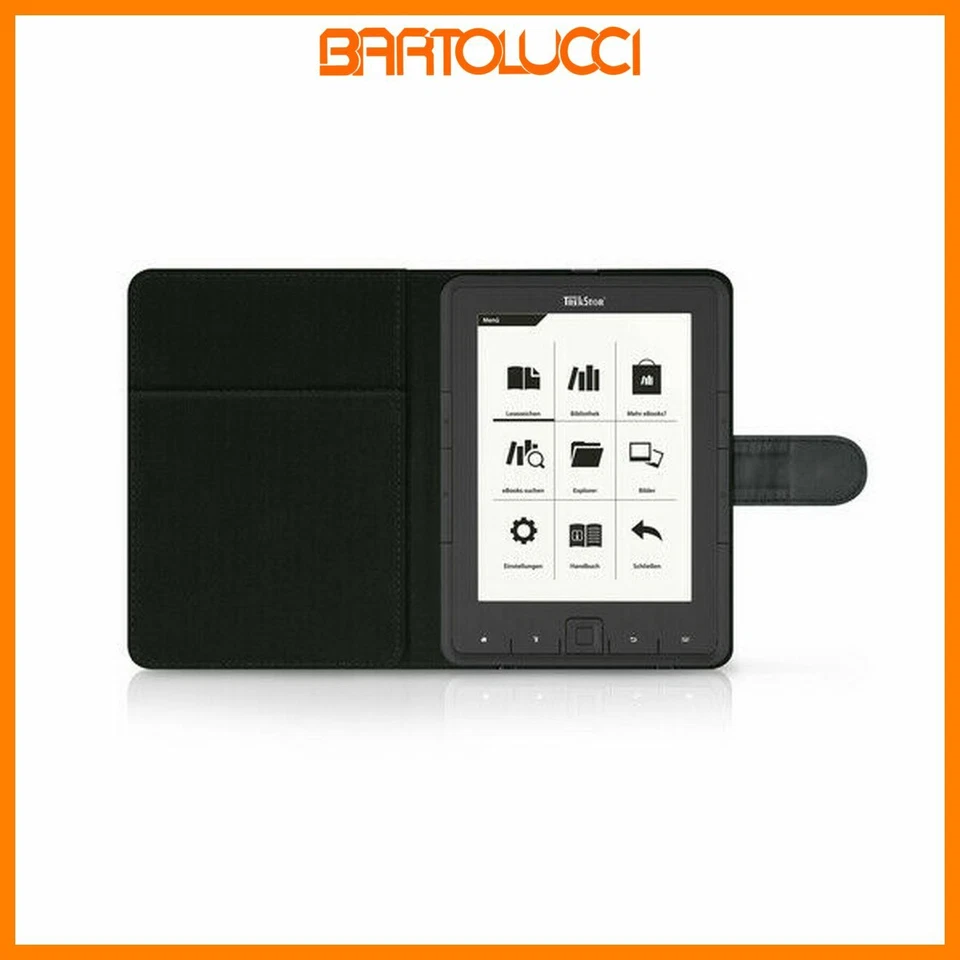 TREKSTOR 30280 CUSTODIA X EBOOK 6" PYRUS LEATHER BAG NERO - Immagine 2 di 4