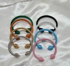 Women Stainless Steel Cable Wire Open Cuff Enamel Bangle Bracelet