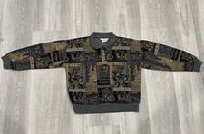 Season Ticket USA Made Vintage Woman s Grey and beige Sweater Size S Small