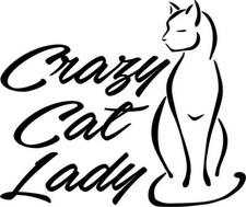 5 Inch Crazy Cat Lady Decal Sticker Kitty Cats Pet Silhouette Gift Meow Mom Love