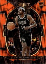 2022-23 Panini Select Blake Wesley #97 Orange Flash Prizms San Antonio Spurs 8D