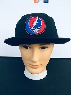 Grateful Dead Steal Your Face Embroidered Bucket Hat Cap Black or Navy OSFM