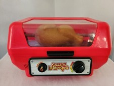 Sizzlin' Barbeque BBQ Pretend Play Red Toy Grill Chicken on Spit Light Sound