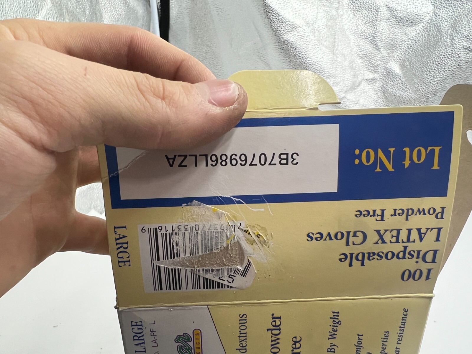 Box of 100 Comfitwear Disposable Powder-Free Latex Gloves Size Large, LA-PF L