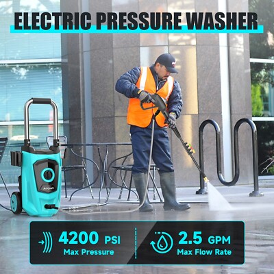 AcquaX Electric Pressure Washer Max 4200PSI 2.5 GPM High Power