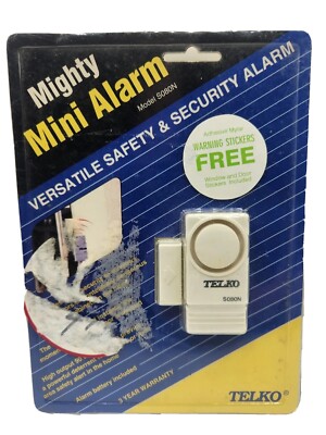 Vtg TELKO Mighty Mini Alarm, No Wiring Required, Easy Mounts, Compact Size, NEW