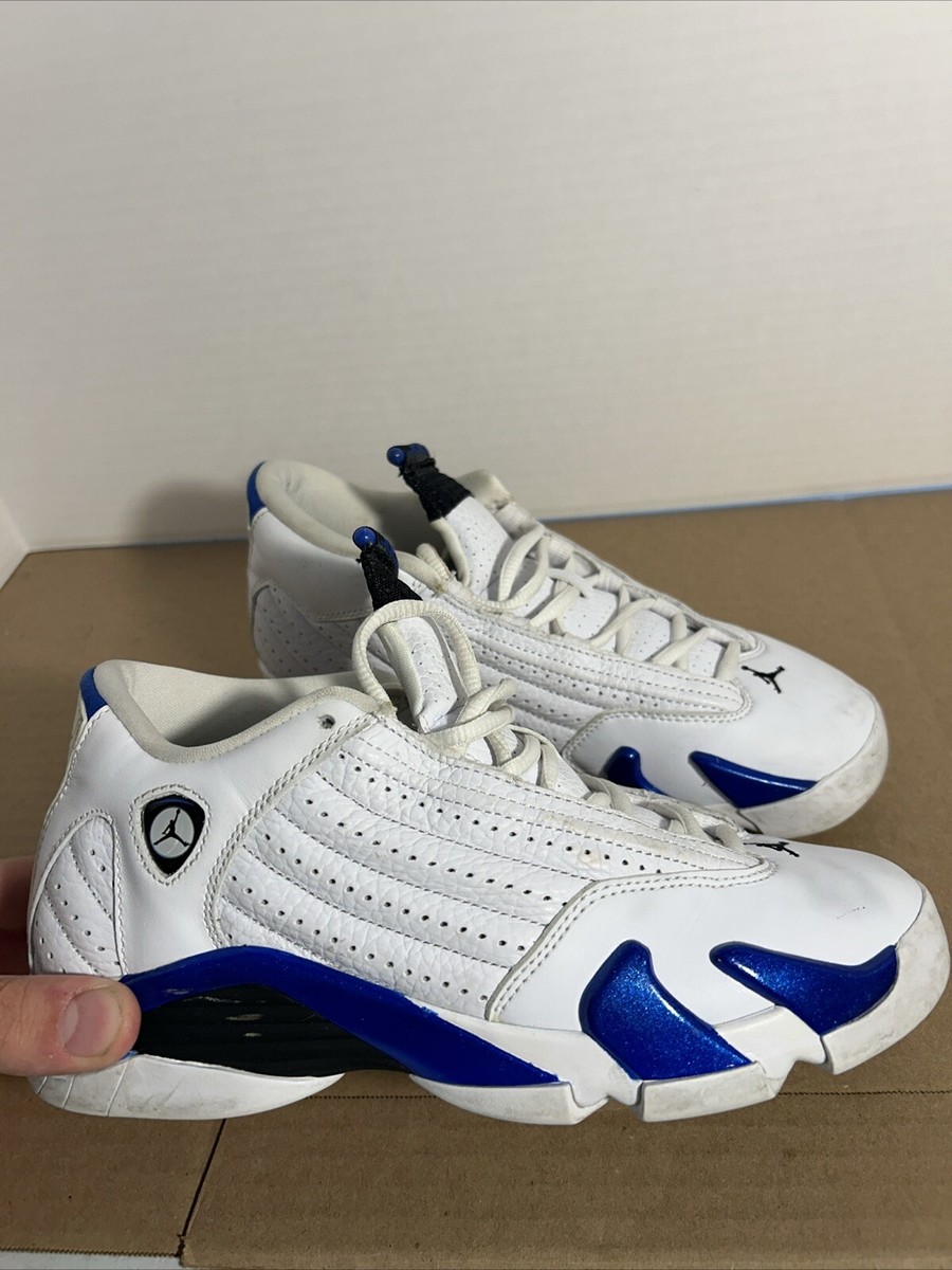 Nike Air Jordan 14 Retro White Hyper Royal Blue 487524-104 GS Sz