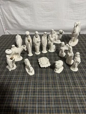 Vintage Byron Molds 15 pcs Ceramic Christmas Nativity Set 1973