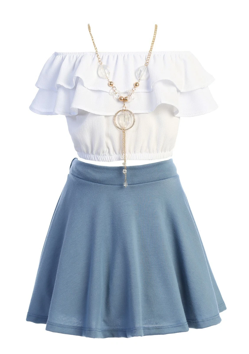Crop top clearance skirt for girl