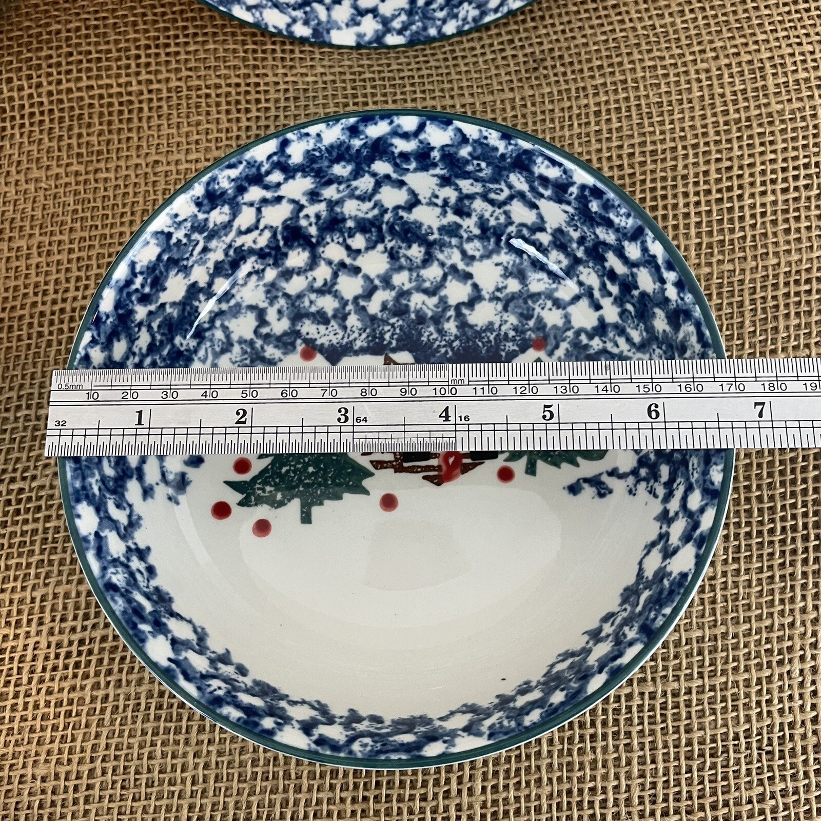 Tienshan Folkcraft Cabins in the Snow Set of 4 Soup Cereal Pasta Bowls