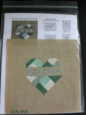 Needlepoint Hand Painted Canvas with Stitch Guide: Spearmint Candy Heart Orn