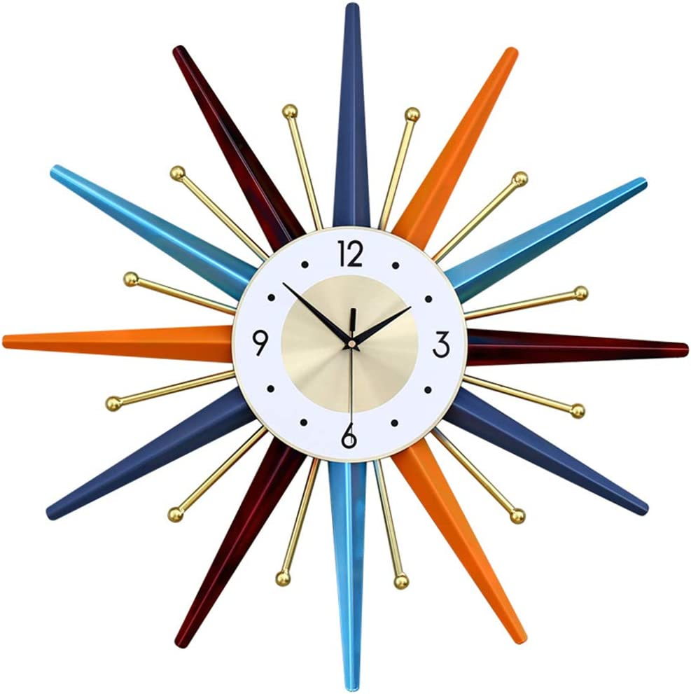 Vctrqov Large Wall Clock 27.5 Inch Modern Wall Clock Starburst Mid