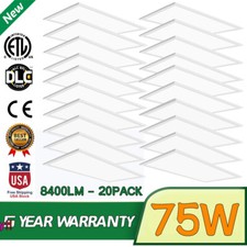 2x4 Led Flat Panel Light 75w 5000k Bright White Led Drop Ceiling Troffer Lights