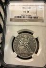 1844 Seated Liberty Half Dollar 50c NGC AU 55 gorgeous with reflective fields