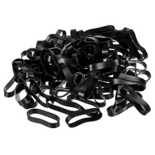 Silicone Rubber Bands Rings 50pcs Non-slip 1 1/4" Flat 5/16" Width Black