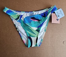Shade & Shore Low Rise High Leg Cheeky Swim Bottoms M(8-10) Tropical, NEW W/TAGS