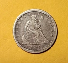 1840-P~ Seated Liberty 25c ~ VF Details  (SMALL RIM BUMPS ON REV AT 6:00