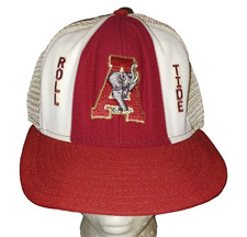 Vintage Alabama Crimson Tide Snapback Hat The Game Trucker Cap Mesh Roll Tide