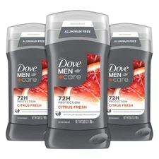 DOVE MEN + CARE Aluminum Free Deodorant for Men 3 Pack Summer Citrus... 