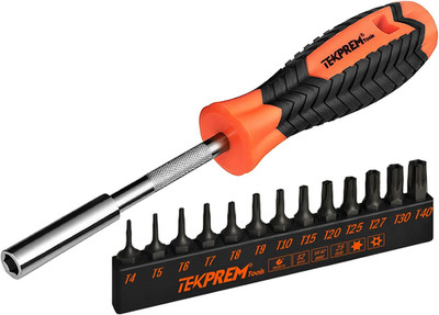 Torx Bit Set with 1/4 Inch Magnetic Bit Driver, 12-Piece Security Torx Screwdriv