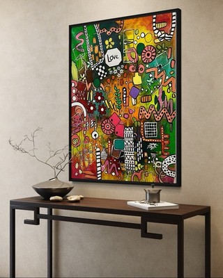 Original Handgemaltes Abstraktes Gemälde 95x75cm Handmade Unique Wall Art