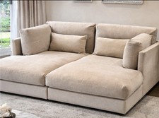 Double Chaise Sofa, Taupe/Beige, Super Comfortable & Excellent Condition