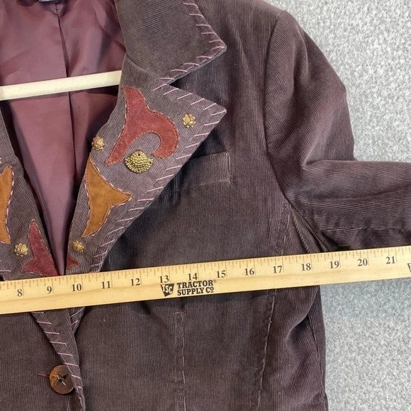 Blazer De Colección Monterey Bay Pana Western Talla 10 M/L Cuero Acentos Vaquera Foto 3 de 4