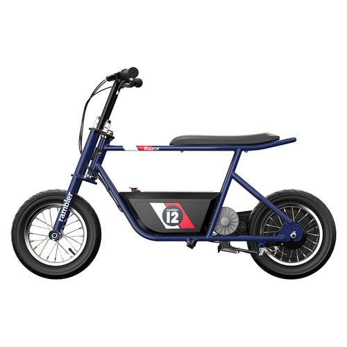 Razor Rambler 12 Electric Retro Minibike w/ 250W Motor & 24V Battery, Dark Blue - Picture 3 of 10
