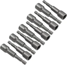 10Pcs 3/8 Inch Nut Driver Set, Magnetic Extension Socket Drill Bit Holder, Quick