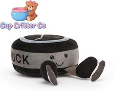 New Jellycat Amuseables Sports Ice Hockey Puck Soft Plush Stuffed Toy Gift 3 in
