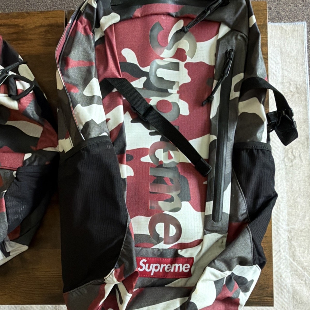Supreme Camouflage Duffle Bag & Backpack Set Red Black White | eBay