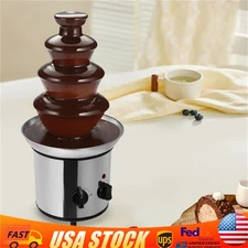 Chocolate Fountain Machine 4 Tier Stainless Steel Luxury Cheese Cascading Fondue
