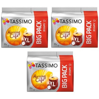 TASSIMO Kapseln T-Discs Morning Café XL Big Packs intensiv 3x 21 Kaffeekapseln