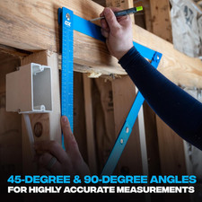 OX Tools 600mm Aluminium Folding Square with Carry Case for Builders
